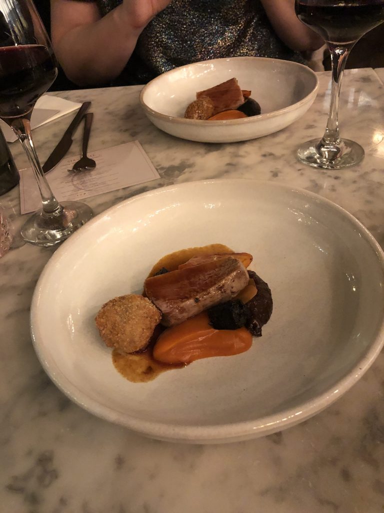 Pork Fillet, Head Croquette, Black Pudding, Roasted Carrot & Spiced Prune